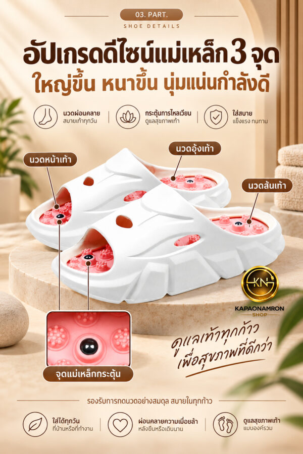 ChatGPT Image 12 ก.ย รองเท้านวดกดจุด รองเท้าแตะเพื่อสุขภาพ พื้นปุ่มนวด มีปุ่มนวดพิเศษแม่เหล็ก รองเท้าใส่ในบ้าน น้ำหนักเบา ไซซ์ 37-45