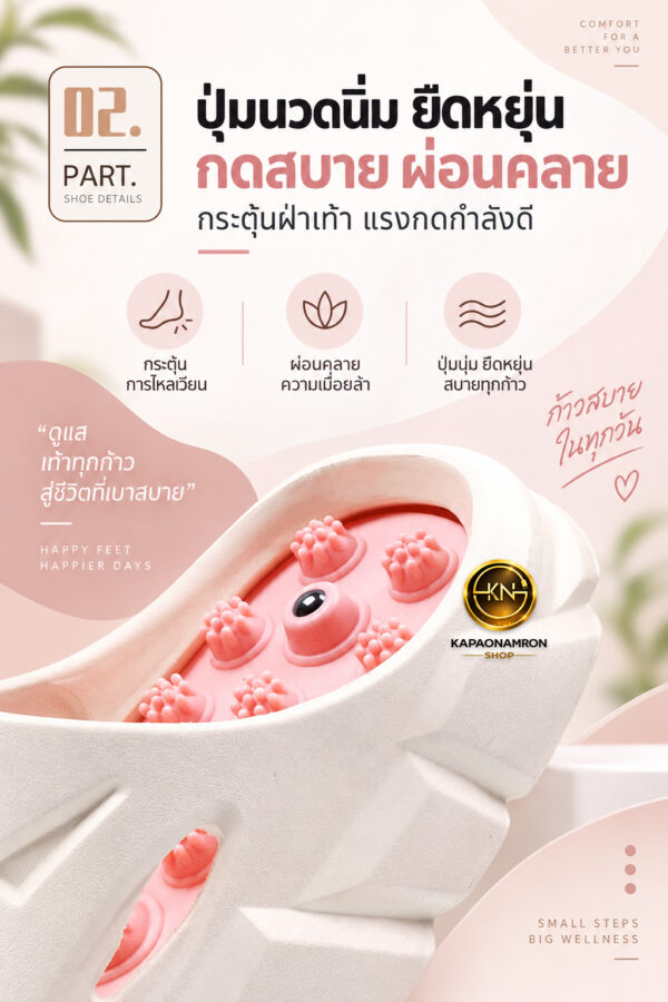 ChatGPT Image 12 ก.ย. 2569 12_37_37 รองเท้านวดกดจุด รองเท้าแตะเพื่อสุขภาพ พื้นปุ่มนวด มีปุ่มนวดพิเศษแม่เหล็ก รองเท้าใส่ในบ้าน น้ำหนักเบา ไซซ์ 37-45