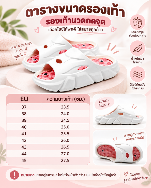 ChatGPT Image 12 ก.ย. 2569 13_18_33 รองเท้านวดกดจุด รองเท้าแตะเพื่อสุขภาพ พื้นปุ่มนวด มีปุ่มนวดพิเศษแม่เหล็ก รองเท้าใส่ในบ้าน น้ำหนักเบา ไซซ์ 37-45